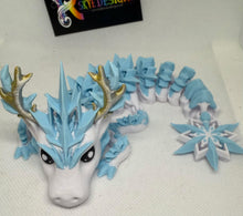 Blue Winter Dragon 3D printed 20cms Long