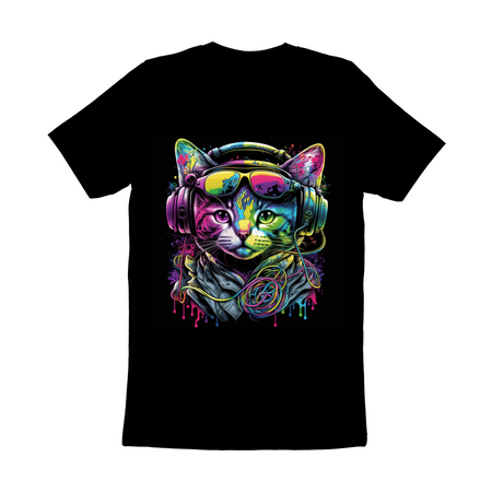 Retrowave Cat T-shirt – Rainbow Skye Designs