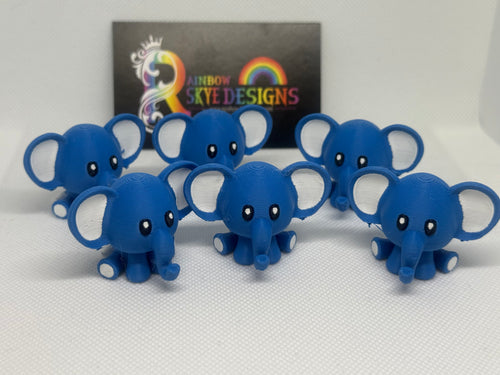 3D blue elephant figurine