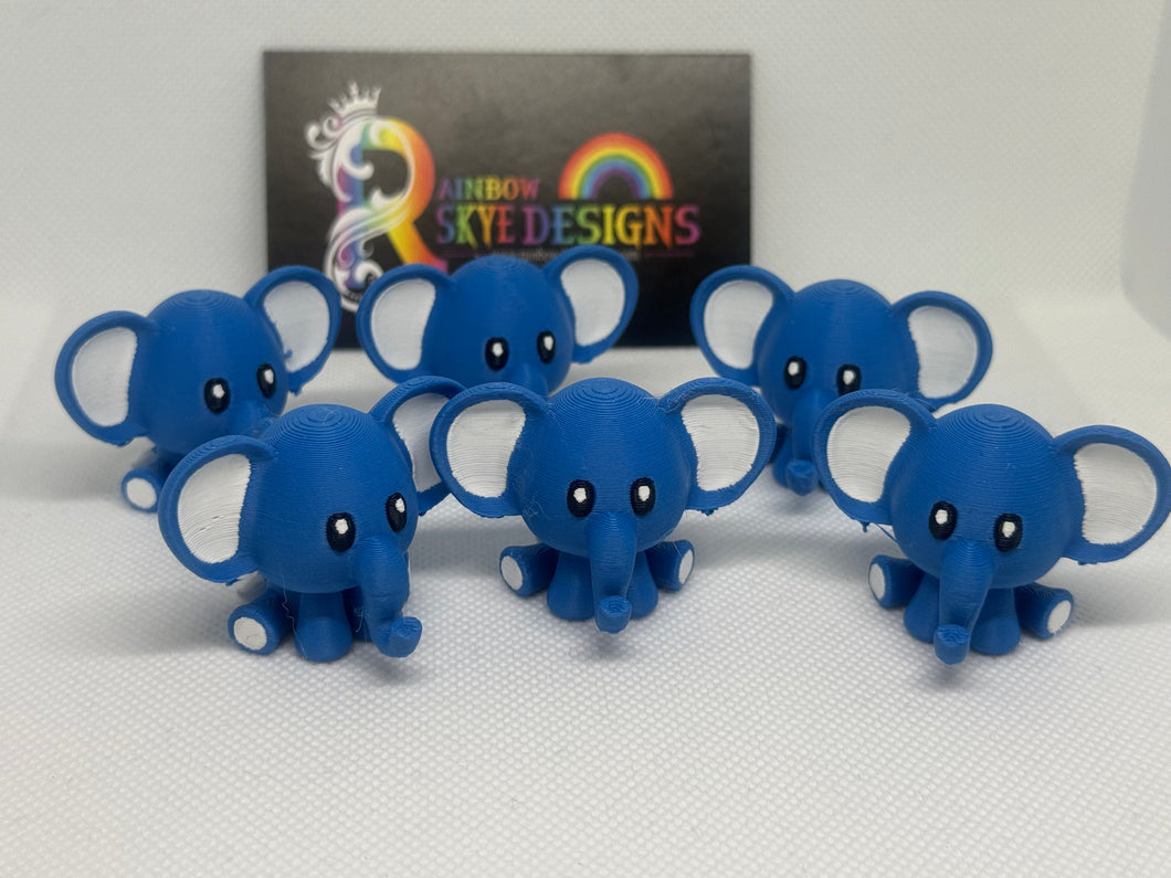 3D blue elephant figurine