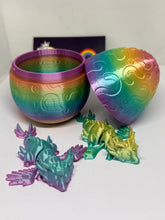 Rainbow Dragon egg and baby dragon 3D