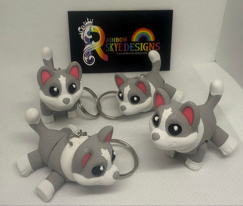 3D Snow Dog keychain