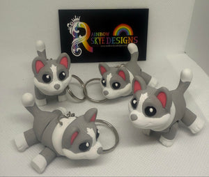 3D Snow Dog keychain