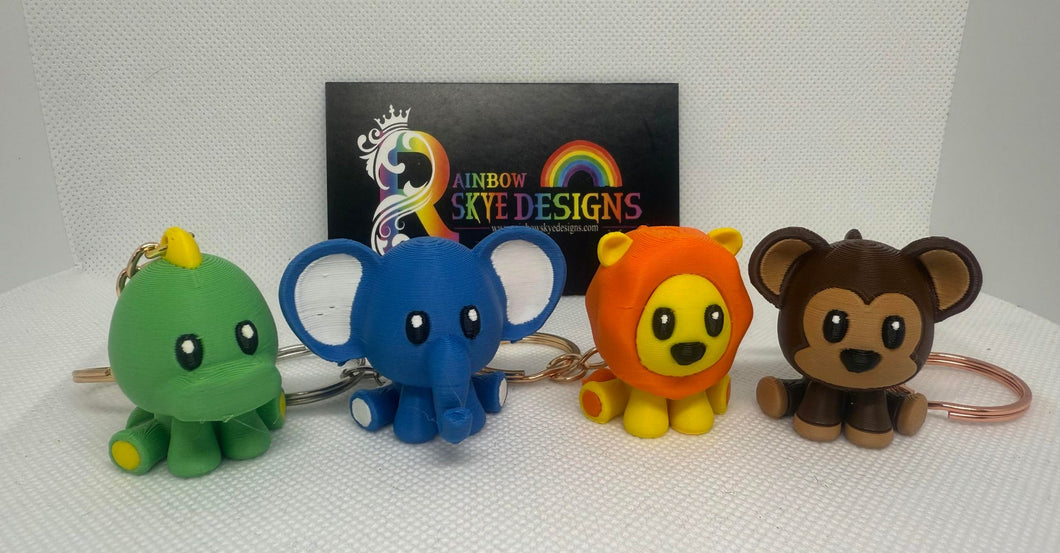 3D Miniature  Animal Keychain set