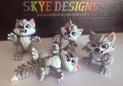 3D Baby Wolf Figurine