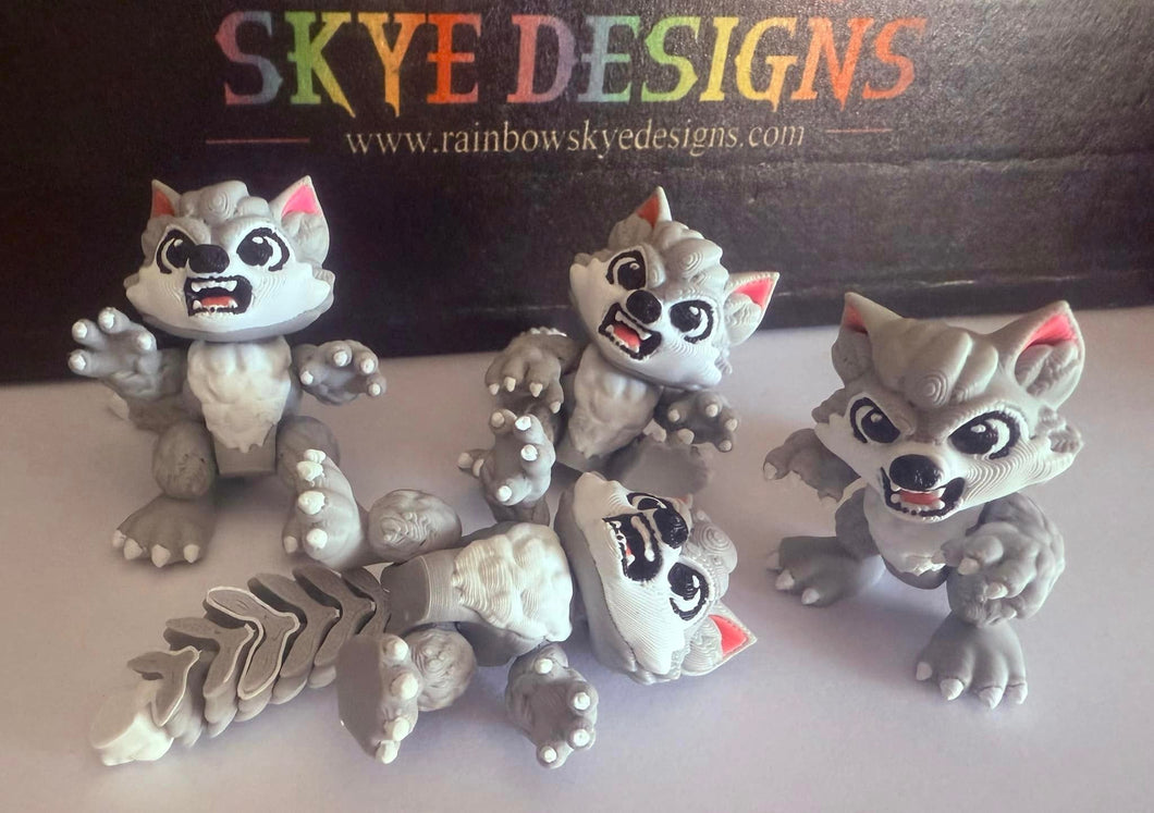 3D Baby Wolf Figurine