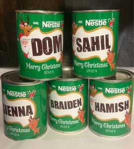 Milo personalised tins