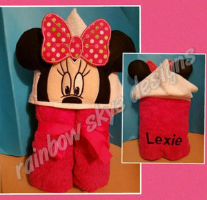 Mouse Mick and Min Hooded Towel