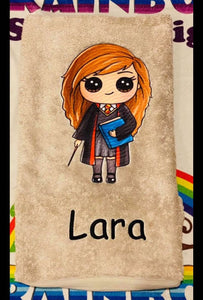 Wizard Girl Personalized Towel