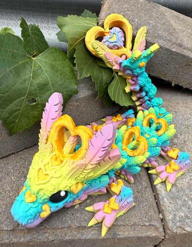 Heart Coloured Dragon 3D printed