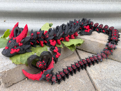 Heart black/Red   Dragon 3D printed