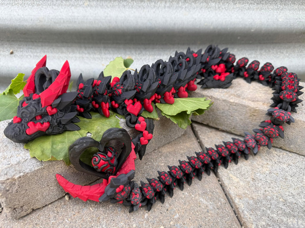 Heart black/Red   Dragon 3D printed