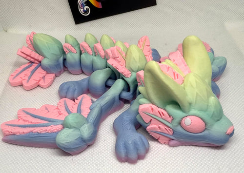 Bunny Pastel Dragon 3D printed 20cms Long