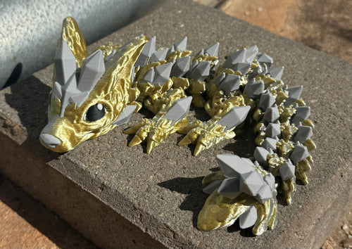 Wolf Gold/Silver Dragon 3D printed 26cms Long