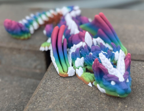 Cat Rainbow Dragon 3D printed 40cms Long