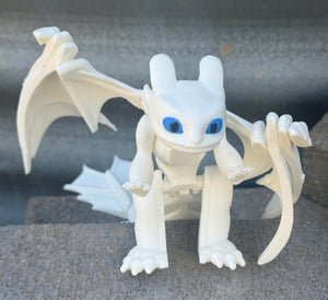 Toothless and Light Fury, Articulated, 3D printed, How to Train Your Dragon