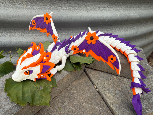 Flower Purple Winged Dragon 3D printed 48cms Long