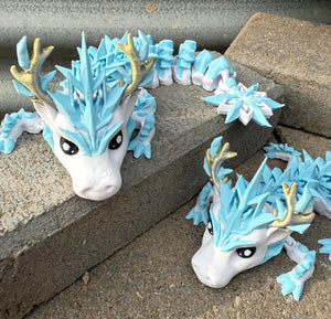 Blue Winter Dragon 3D printed 20cms Long