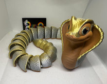 Cobra Gold/Silver Snake-Articulated 3D toy, fidget
