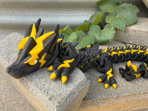 Lightning Bolt Dragon -Articulated 3D toy, fidget