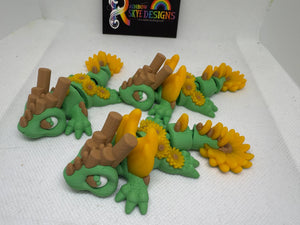 Baby Sunflower Dragon-Articulated 3D toy, fidget