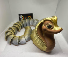 Cobra Gold/Silver Snake-Articulated 3D toy, fidget