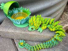 3D Bloomtail Dragon with Petal Pod Egg-Articulated 3D toy, fidget