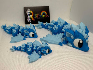 3D Blue Crystal Dragon – Movable and Full of Personality