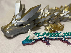 Mega Crystal 6Ft Dragon -Huge- Articulated 3D Print 300% *LIMITED EDITION*