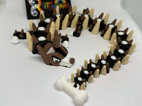 Dog with Bone Dragon 3D Printed Articulated Dragon 36cms long