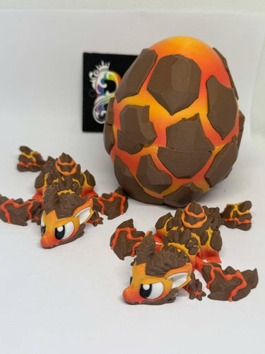 Lava Hatchling Dragon Set 3D