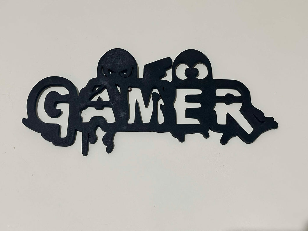 GAMER Wall Sign | 3D Printed Gamer Room Décor