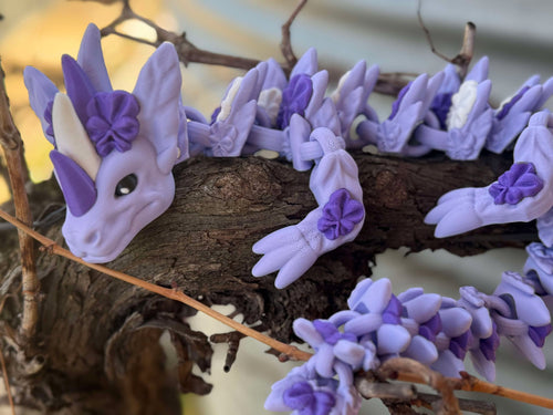 Articulated Violet Blossom Dragon – 3D Printed