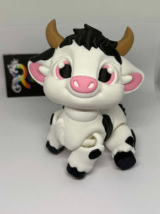 3D Printed Cow and Highland Calf Figures