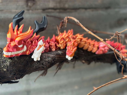 Inferno Antler Dragon – Articulated 3D Printed Fantasy Figurine