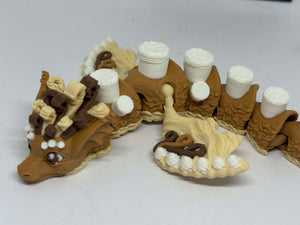 Cappuccino Marshmallow Dragon– Articulated Dessert Dragon