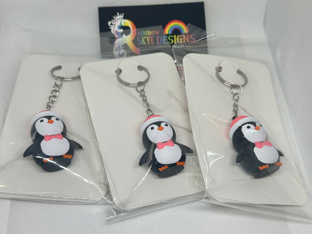 3D printed penguin keychain