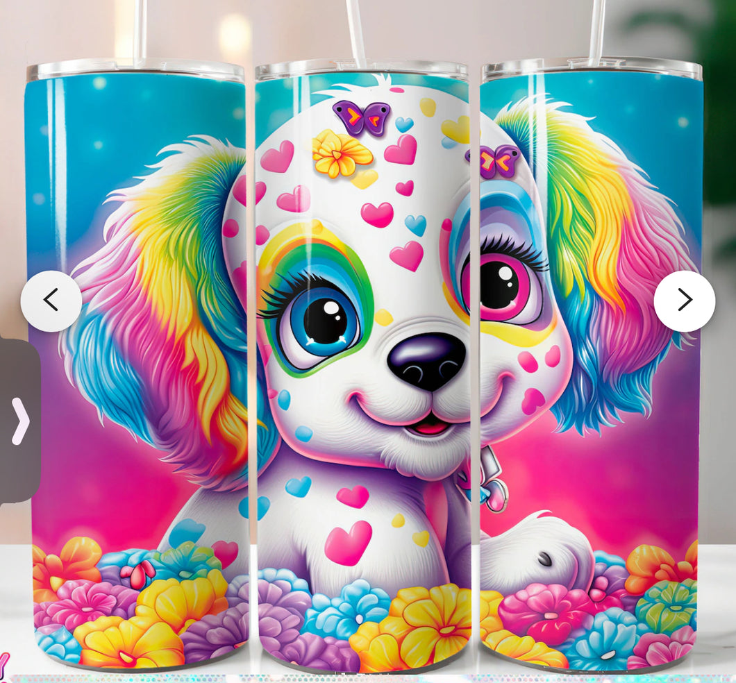 Rainbow puppy  20oz tumbler