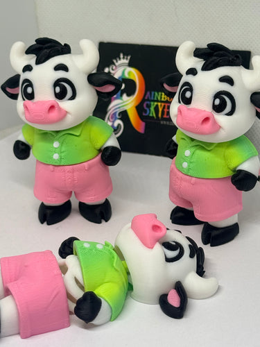 3D printed cow figurine