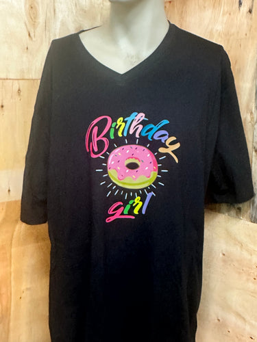 Birthday girl doughnut t-shirt
