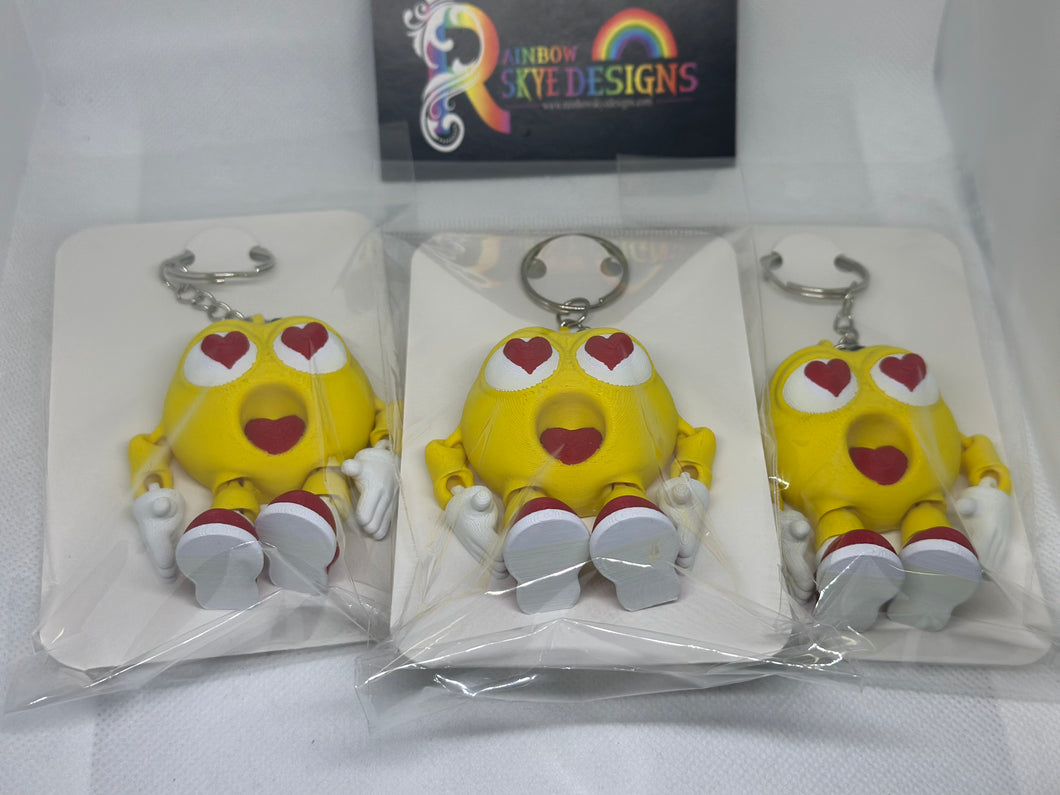 3D printed love emoji keychain