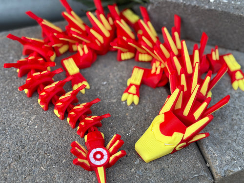 Ironman Inspired Dragon 3D Printed Articulated Dragon 40cms long