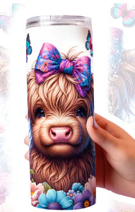 Highland cow  flowers 20oz tumbler