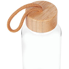 Frosted Glass Drink Water Bottle 700ml with Bamboo Lid