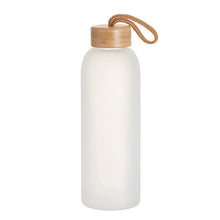 Frosted Glass Drink Water Bottle 700ml with Bamboo Lid