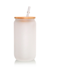 Unicorn Frosted Glass Tumbler with Bamboo Lid