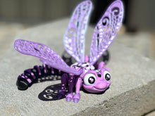 Purple Sparkle Articulated Dragonfly