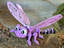 Purple Sparkle Articulated Dragonfly