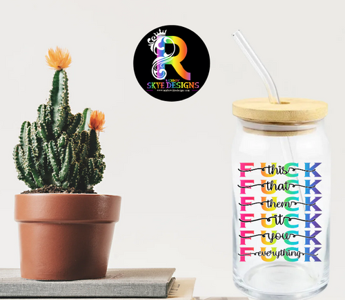 Fuck This Frosted Glass Tumbler with Bamboo Lid