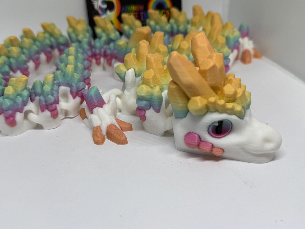 Rainbow Crystal Dragon – Articulated 3D Print